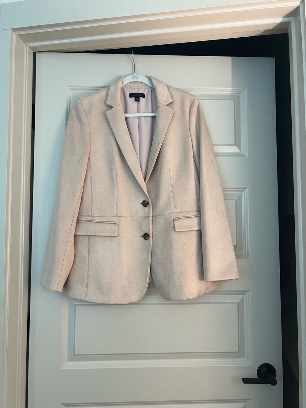 Ann Taylor Blush Pink Tailored Microsuede Women's Blazer Fully Lined